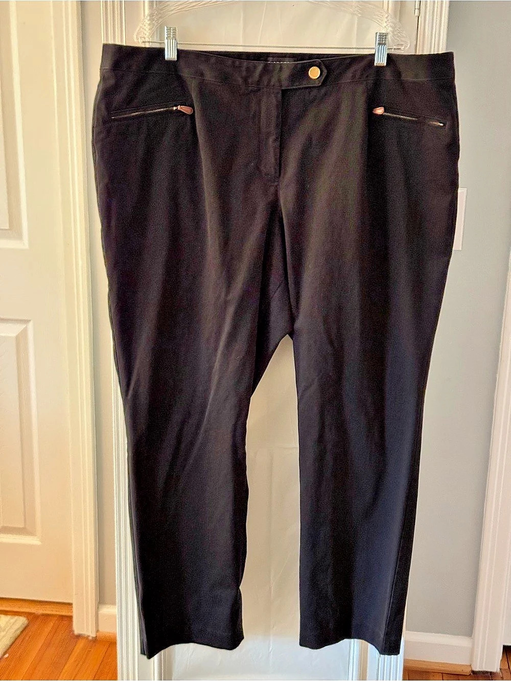 Talbots Signature Straight Leg Cotton Spandex Pants Black 22W